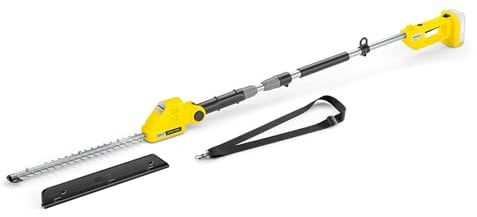 Kärcher Akku‑Teleskop‑Heckenschere PHG 2-18, hohe Hecken bis zu 2,80 m, Schnittlänge: 45 cm, Schultergurt, Gewicht: 2,7 kg, verwendbar mit dem Kärcher 18-V-Akku, ohne Akku und Ladegerät