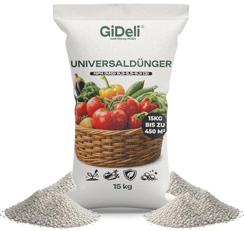 GiDeli Universaldünger 15 kg - Chloridarm Granulat für Gemüse und Obst
