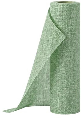 G.schmückt Tischläufer Jute-Leinen-Optik, Tischband auf Rolle individuell zuschneidbar, Dekoband für Hochzeit, Taufe & Geburtstag (Green Harmony, 6 Meter Rolle / 30 cm Breit)