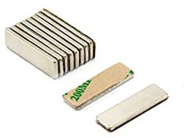 Magnetastico | 20 Stück Selbstklebende Neodym Magnete N52 Rechteck 40x10x1 mm| Extra Starke Klebemagnete mit Gegenstück und 3M Klebeband| Magnet selbstklebend flach mit Klebefolie, Magnete extra stark