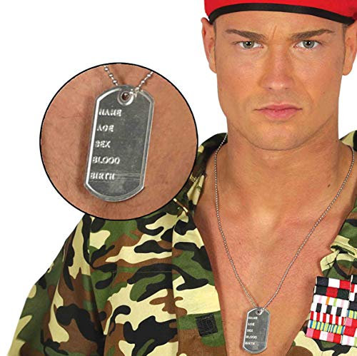 Guirca-Halskette mit Erkennungsmarke für Militär, silberfarben, 1 Stück