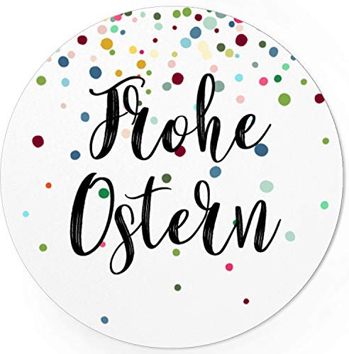 Einladungskarten Manufaktur Hamburg - 48 Oster-Aufkleber Bunt Modern - Für Geschenke zu Ostern/Sticker/Aufkleber/Etiketten/Rund