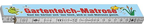 Schaeffer-Marketing / 700 316 - Gartenteich-Matrose - ZOLLSTOCK! Witziger & origineller Gliedermaßstab/Meterstab 2 Meter - ein lustiges Geschenk für alle Männer, Opa, Papa und Familie.
