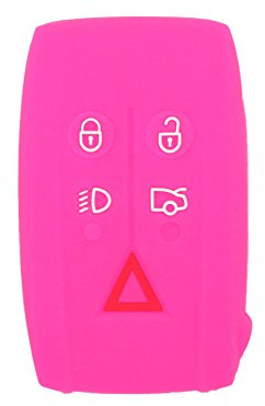 BROVACS Silicone Cover Protector Case Holder Skin Jacket Compatible with JAGUAR 5 Button Smart Remote Key Fob CV4983 Rose