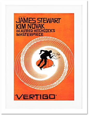 Wee Blue Coo Film Vertigo 1958 Saul Bass James Stewart Hitchcock Large Art Print Poster Wall Decor 18x24 inch Supplied Ready To Hang With Included Mount Brackets Große Kunst Wand Deko