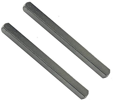 Universal Hardware Door Handle Spindle Bar for Windows and Doors, Silver Finish, Pack of 2 (8mm x 70mm)