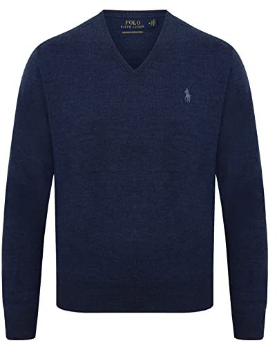 Ralph Lauren Merino Jumper - Light Blue with Blue Logo (M), blue, M