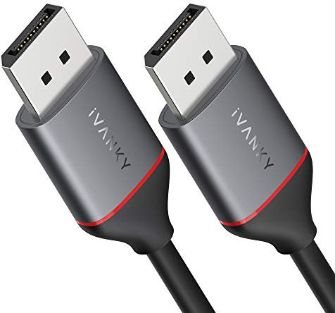IVANKY DisplayPort Kabel, Kabel Displayport 2M (4K@60Hz, 2K@165Hz und 2K@144Hz), Displayport Kabel 144hz mit FreeSync, G-Sync, Displayport 1.2 geeignet für PC, TV, Monitor und Grafikkarten