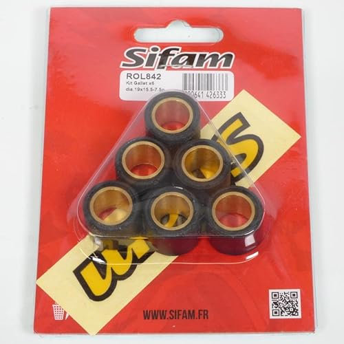 Galet rouleau de variateur Sifam compatible avec Scooter Piaggio 50 Zip 2T 2008 à 2018 19x15.5 7.5Grs