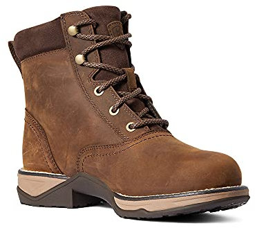 ARIAT Anthem-Stivale Impermeabile con Lacci a Punta Tonda, Western Donna, Marrone Invecchiato, 37.5 EU