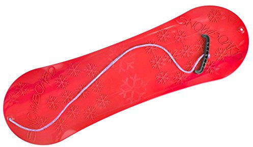 molti Snowboard FÜR Kinder Schlitten Board 72cm Kunststoff mit Seilgriff Plastik (Rot)