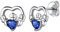 Suplight Clou d'oreille Boucles d'oreilles en Argent 925 Sterling Claddagh St Patrick Irlande Pierre de Naissance Coeur 4mm de Large Saphir Septembre