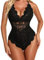 Aranmei Sexy Snap cavallo Body per le donne cattivo un pezzo pizzo Babydoll Lingerie Teddy, Nero , S