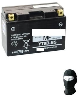 Compatible avec Yamaha YP Majesty (SH051) 400 2007-2008 Batterie YUASA YT9B-BS (FOURNIE SCELLÉE) Batteries 12V / 8AH pour Moto Scooter SPÉCIFICATION 150X70X105MM