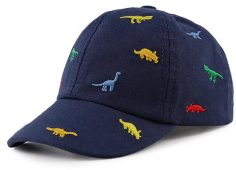 Pesaat Baby Schirmmütze Junge Baseballcap Kinder Sonnenhut UV Schutz Baby Junge Baseballkappe Kinder Jungen Sommerhut(Blau Dinosaurier, Gr.54cm(4-8Jahren))