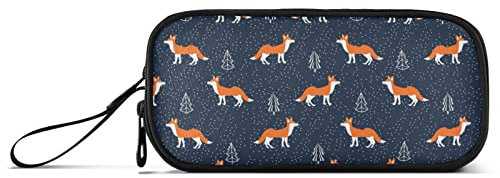 Großes Federmäppchen, niedlicher Fuchs, tragbar, für Bürobedarf, Make-up-Tasche für Studenten, Mädchen, Jungen