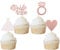 Xsstarmi 24 PCS Bride to Be Cupcake Toppers Glitter Heart Diamond Ring Bride Dress Bridal Shower Cupcake Picks Wedding Engagement Bachelorette Hen Party Cake Decorations Supplies Rose Gold