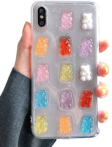 UnnFiko Cute Clear Phone Case for iPhone 14 Pro, Super Kawaii Cartoon Bears, Funny Creative Soft Protective Phone Cases Cover for iPhone 14 Pro(Bears)