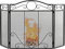 COSTWAY 3 PCS Folding Iron Fire Panel, Spark Flame Barrier with Leaves Decoration, Wide Metal Mesh Safety Fire Place Guard for Wood and Coal Firing, Stoves, Grills (Scrollwork Pattern, 127x73cm)