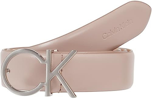 Calvin Klein Damen Gürtel Re-Lock Logo Belt 3,0 cm Ledergürtel, Grau (Shadow Gray), 115