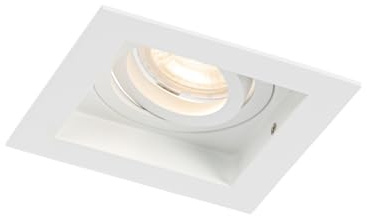 Qazqa Einbaustrahler, Einbauleuchte - Carree - Weiß, max. 50W, Geeignet für LED, 10.3cm, Quadratisch, Ideal als Flur, Küche lampe und Schlafzimmerlampe