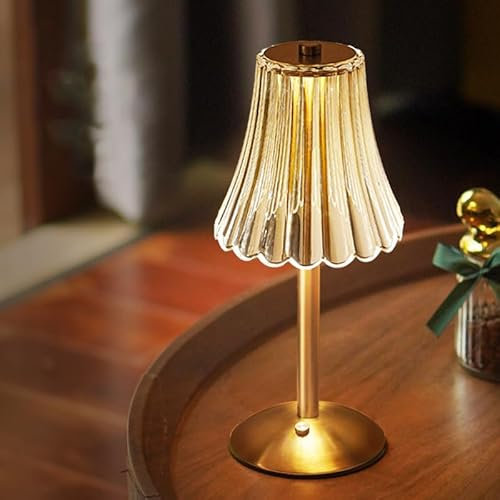 Comely Tischlampe Kabellos, LED Aufladbar Akku Tischleuchte Stufenlose Dimmbare, Touch Control Kleine Lampe für Restaurant, Schlafzimmer, Heimbüro, Party, Camping, Kaffeehaus