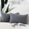 Madizz 2er Set Boho Gestreifte Kissenbezüge Weicher Kord Dekorativer Kissenbezug für Schlafzimmer Sofa Kissenhülle Grau 30 x 50 cm