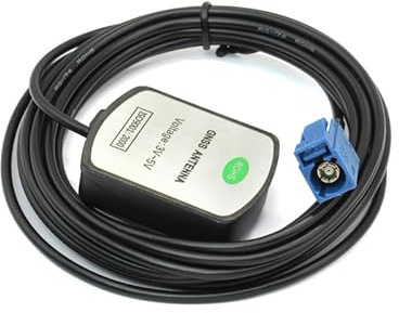 Vehicle Waterproof Active GPS Navigation Antenna Fakra Type C Blue Magnet Mount for Audi Ford Dodge RAM GM Chevy Chevrolet GMC Jeep Cadillac BMW Audi Benz Car Truck SUV Head Unit