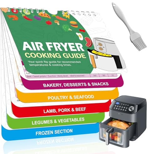 FEXPDL Airfryer Cookbook Air Fryer Cheat Sheet Magnets Cooking Guide Booklet for Cooking and Frying Air Fryer Cooking Guide Magnetic Air Fryer Magnetic Cheat Sheet Set Instant Air Fryer Accessories
