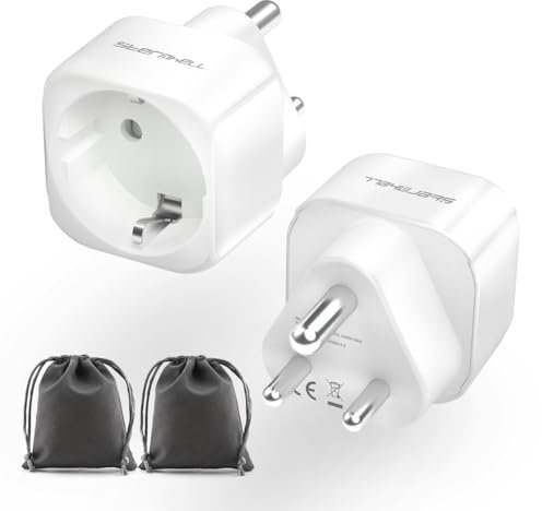 2 Stück Reiseadapter Indien Travel Adapter Typ D Steckdose, EU auf Indien Reiseadapter Indien Reisestecker Typ D Stromadapter Power Adapter für Sri Lanka, Indien, Nepal, Kongo Reiseadapter Typ D
