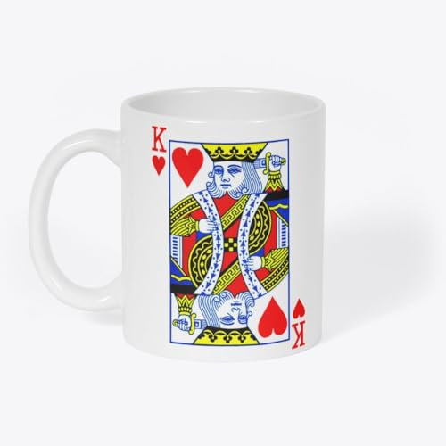Nufar 11 Oz Ceramic Mug Novelty Coffee Cup - King Of Hearts Playing Cards Poker Alice In Wonderland Tea Cup,24ja06mbB32