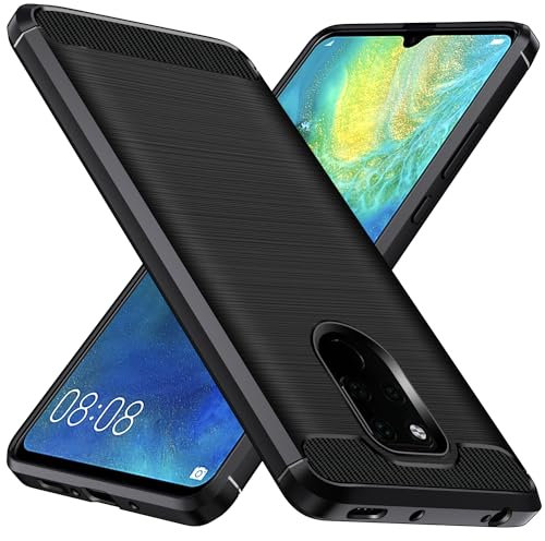ivoler Silikon Hülle für Huawei Mate 20 X/Huawei Mate 20 X 5G, [Militärischer Schutz] Stoßfest Handyhülle, Dünne Weiche Flexible TPU Kratzfest Schutzhülle Anti-Fingerabdruck Case Cover, Schwarz
