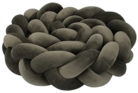 Geflochten Knotenkissen für Wohndekoration (Schwarz grau 143,400cm)