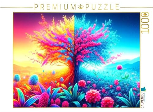 CALVENDO Puzzle Zyklus des Erwachens: EIN Motiv aus dem Kalender Neonlicht Familienplaner | 1000 Teile Lege-Größe 64 x 48 cm Foto-Puzzle für glückliche Stunden