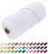 Uiopa Corde Macramé 4mm x 100m, Fil Macramé Coton Corde Coton Naturelle, Ficelle Cordon Macramé Cordelette 4mm pour Tenture Murale, Porte Plante Mural, Rideau, Décoration Bohème (Blanc)