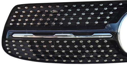 SB CarDesign NUR für AMG-Line PAKET Diamantgrill Folien Sticker für Mercedes GLC W253 Facelift Grillaufkleber (Chrom)