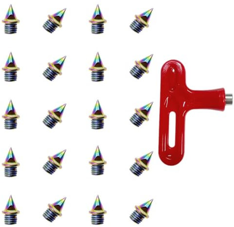 Yominerr 20 Piezas de Clavos de Pista de 1/4 de Pulgada con Llave de Clavos de Pista, Clavos de Repuesto para Carreras de Velocidad