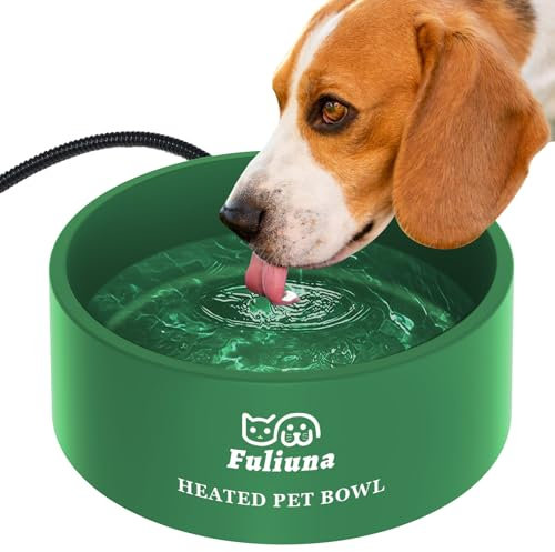 Fuliuna Großer beheizter Wassernapf, für den Außenbereich, beheizter Hundenapf mit kaufestem Netzkabel, Thermonapf bietet Trinkwasser im Winter, beheizter Futternapf für Hund, Katze, Kaninchen, Huhn,