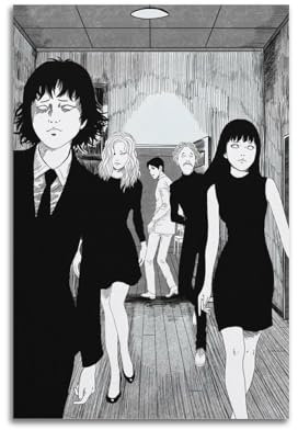 XQHMEP Junji Ito Poster, Wandkunst, Vintage-Poster, dekoratives Gemälde für Schlafzimmer, Wohnzimmer, ästhetisches, elegantes Poster, 30 x 45 cm, ungerahmter Stil