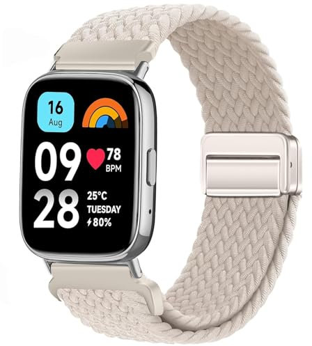 Issinlky Bracelet tressé en nylon pour Xiaomi Redmi Watch 3 Active, bracelet élastique pour Xiaomi Redmi Watch 3 Active