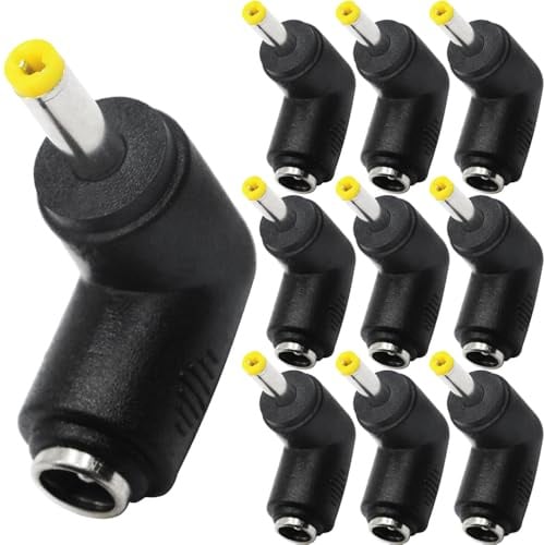 Xiatiaosann DC Power Converter Adapter, 90 Grad rechter Winkel 5.5x2.1mm Buchse zu 4.0x1.7mm Stecker DC Power Jack Connector für Lautsprecher, Webcam (10 Pack)