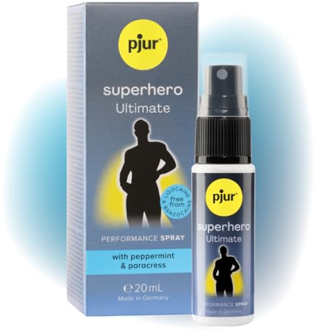 pjur Superhero Ultimate (20ml) - Our Strongest delay Spray for Men - an Active Complex with six Times the Power: for Legendary Performance