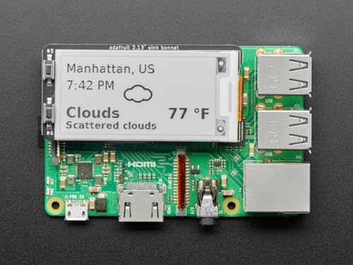 Adafruit 2.13 Monochrome E-Ink Bonnet für Raspberry Pi, SSD1680, 4687