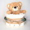 MilaBoo® Windeltorte Boho Style Junge & Mädchen I Geschenk zur Geburt mit Hipp Windeln Gr. 2, 20 cm Teddy, Eukalyptus, Jute & Karte „Hello Baby“ I Babygeschenk handmade (Boho Teddy 20 cm)