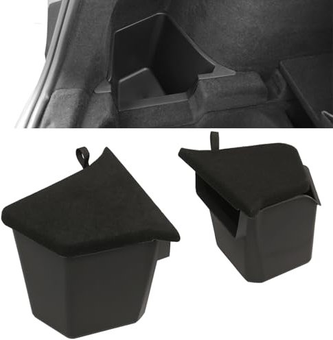 Trunk Storage Bins for Tesla Model Y Juniper 2025+ Side Trunk Organizers with Carpeted Lids