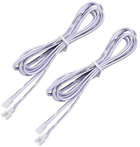 Leloco 2 Stück LED Verlängerungskabel 2m mit Mini-Stecker für Schrankbeleuchtung Aufbauleuchte Küchenleuchte LED Kabel Anschlusskabel (Weiß)