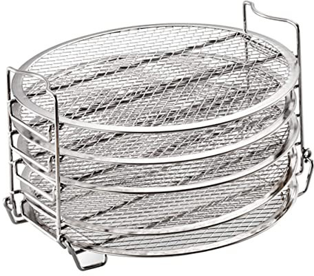 CLISPEED 5-layer Stainless Steel Dehydrator Rack and Air Fryer Cooker Bracket Compatible Foodi 6.5 and 8 Quart, Multi-tier Grill Accessories for Healthy Cooking and Food Drying
