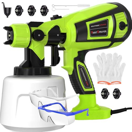 Paint Sprayer Tool 800W High Power Electric Spray Paint Gun Easy to Clean for Furniture Cabinets Fence Walls Door Garden Chairs (green)