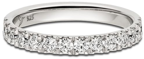 Kolibri Rings® Eternity-Ring Silber 925 – 14 handgefasste Zirkonia – Made in Germany – Gratis Etui