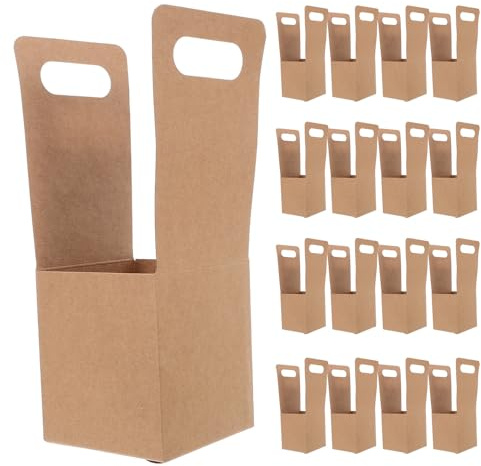 HEALSOPTHY 30 Posavasos De Papel Kraft para Tazas De Café Portavasos De Cartón Corrugado Portavasos Portátil para Té con Leche Bandeja para Vasos De Bebidas para Llevar Reutilizable
